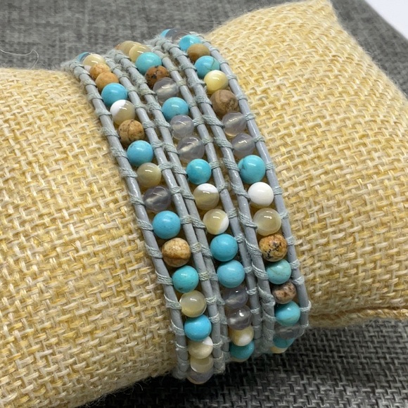 Victoria Emerson Jewelry - Victoria Emerson Light Blue Beaded Wrap Bracelet